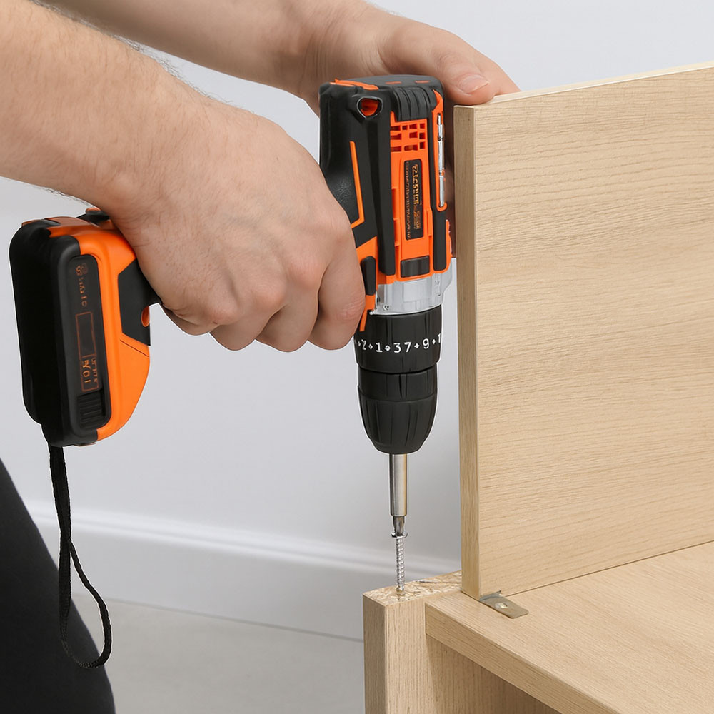 Шуруповерт акумуляторний з набором інструментів + 2 акумулятори 36В, Помаранчевий / Бездротовий шуруповерт-дриль Київ - фото 5