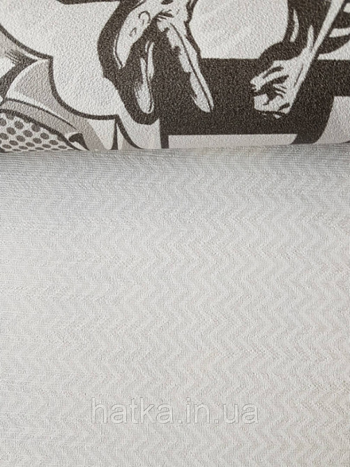 Шпалери вінілові на флізеліні AdaWall Ada Kids метрові дитячі смуги зигзагом біло-сірі Київ - фото 3