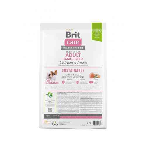 Сухой корм Brit Care Dog Sustainable Adult Small Breed для собак малых пород, с курицей и насекомыми, 3 кг Киев