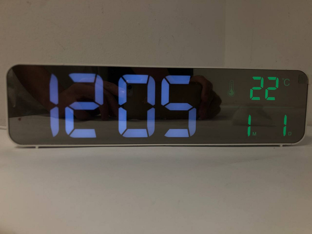 Настільний годинник дзеркальний з градусником та календарем 25345 (Б клас) Луцк - изображение 1