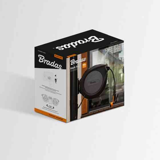 Автоматична котушка BLACK LINE зі шлангом 1/2" - 20м та аксесуари, ECO-W1B20 Київ