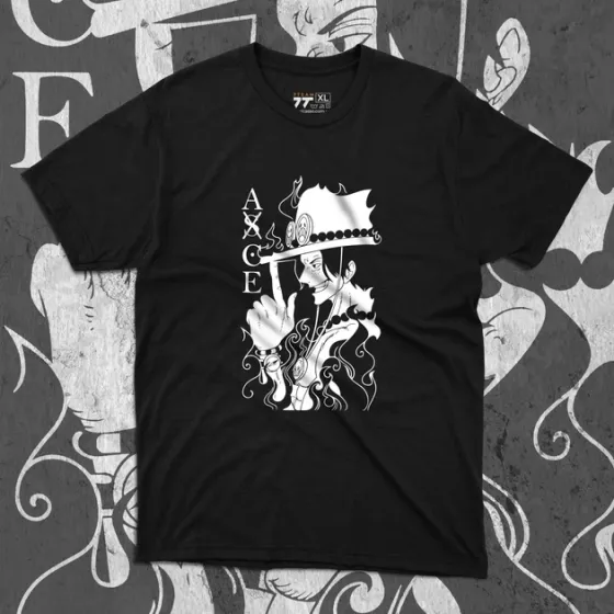 Футболка для підлітка хлопчика з принтом Ван Пис Portga140 D Ace Bkack Розмір 160 Anime10203 Дніпро