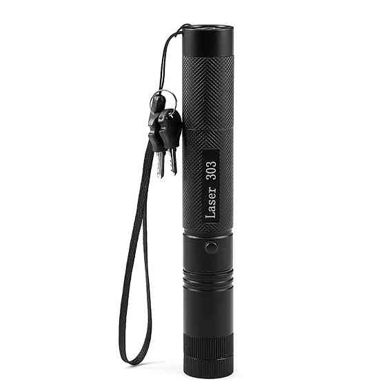 Лазерна указка до 10км, + насадка, Laser pointer YL-303, 532 нм, Зелена / Супер потужний лазер від акумулятора Київ