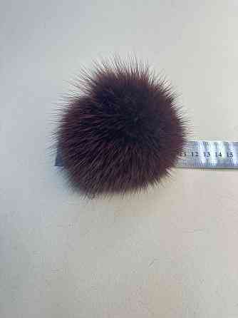 Помпони з натурального хутра песця на шапку 10-12см Бордовий Харків