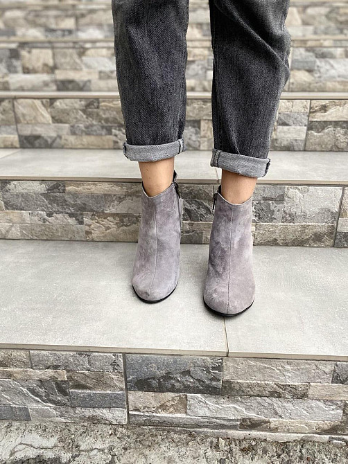 Nivelle Черевики жіночі NIVELLE сірі замша натуральна каблук 9см висота 10см (6093/8010-33) Коломыя - изображение 4