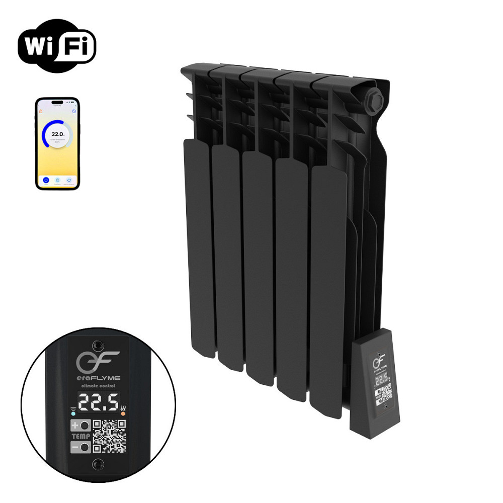 Электрорадиатор ERAFLYME SMART 5R black Киев - изображение 1