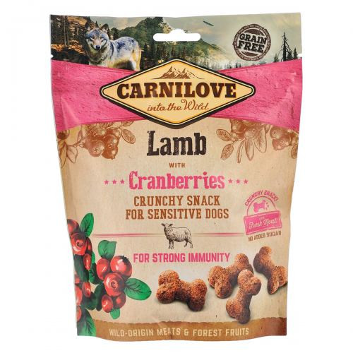 Лакомство Carnilove Dog Crunchy Snack Lamb with Cranberries для собак для крепкого иммунитета с ягнятиной и клюквой 200 г Киев - изображение 1