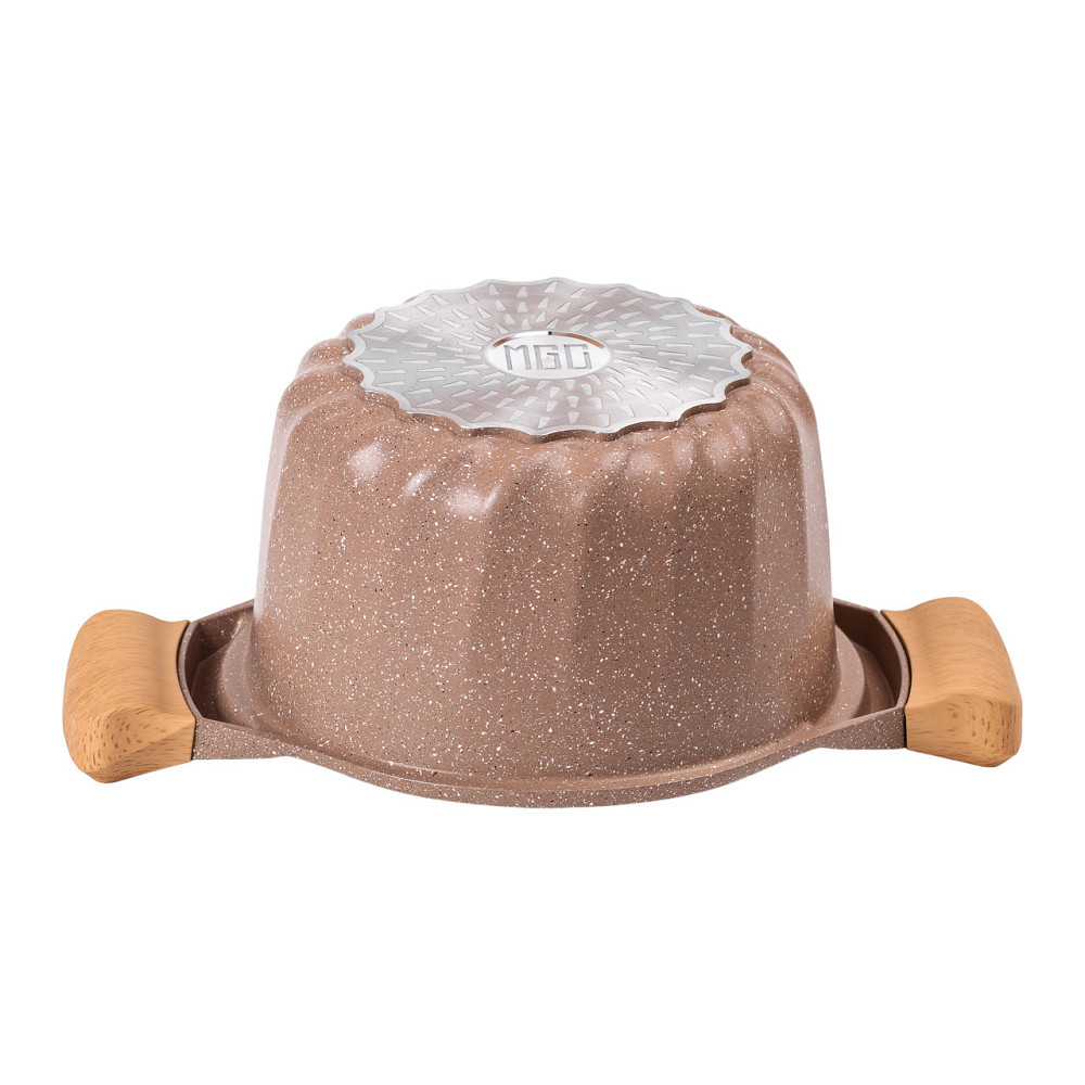 MGC Алюмінієва каструля об'ємом 3 літри з кришкою Ø 20 см, мармурове антипригарне покриття MGC Коломыя - изображение 2