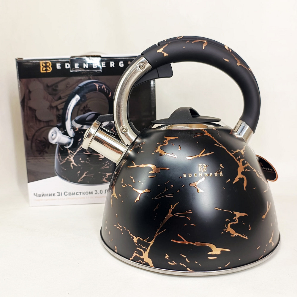 Чайник для води на газ Edenberg, Чайники зі свистком наплитні, Чайник для газових плит SG-37 Львів - фото 4