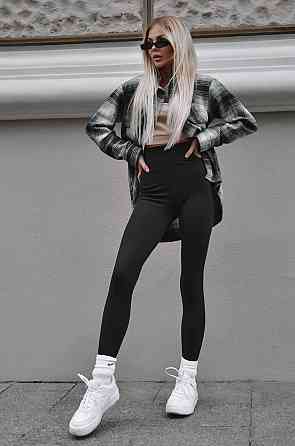 Женские теплые леггинсы на флисе Черный XL Харьков