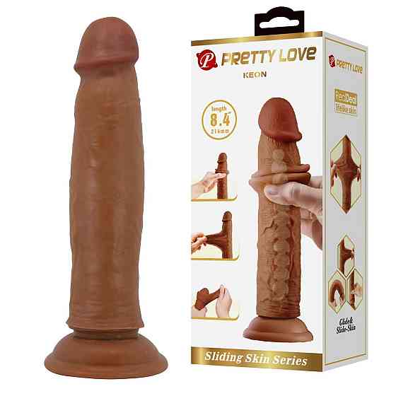 Фалоімітатор PRETTY LOVE - KEON 8.4(214mm) Sliding Skin Series TPR, Suction base Bendable Sex Aura Київ