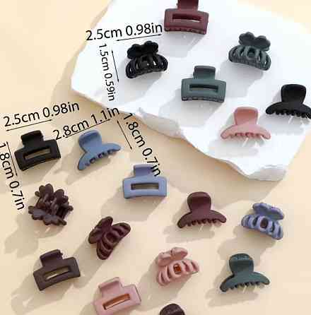 Набор мини крабиков для волос 9 шт, заколки крабики маленькие, матовые зажимы для волос Киев