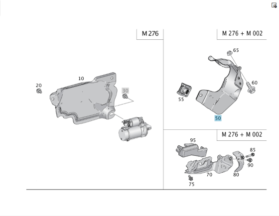Mercedes-Benz  A2760964268 Екран захисний на турбокомпресор двигуна M276 V6 3.0 праворуч C-Class Cabrio A205 C-Class Estate S205 C-Class Coupe С205 C- Одеса