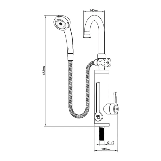 Проточный водонагреватель WEZER SDR-B18TR с душевой лейкой,белый Киев