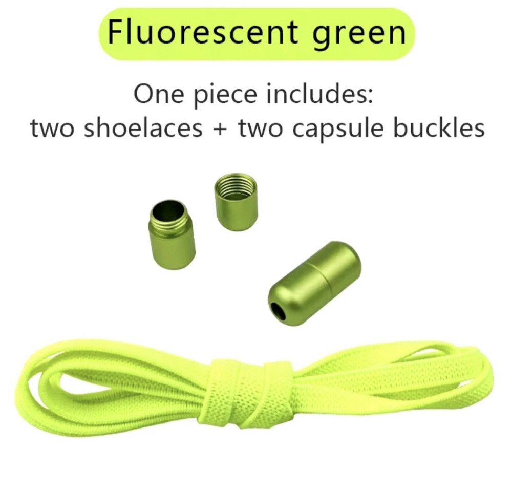 Шнурки еластичні без зав'язок з застібками в один колір Салатовий Сміла - фото 1