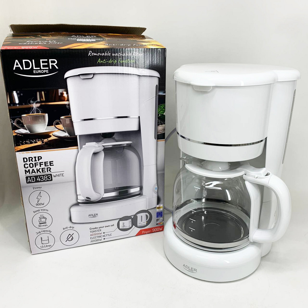 Кавоварка крапельна Adler AD 4383 white 1.5Л 900Вт SO-72 Львов - изображение 8