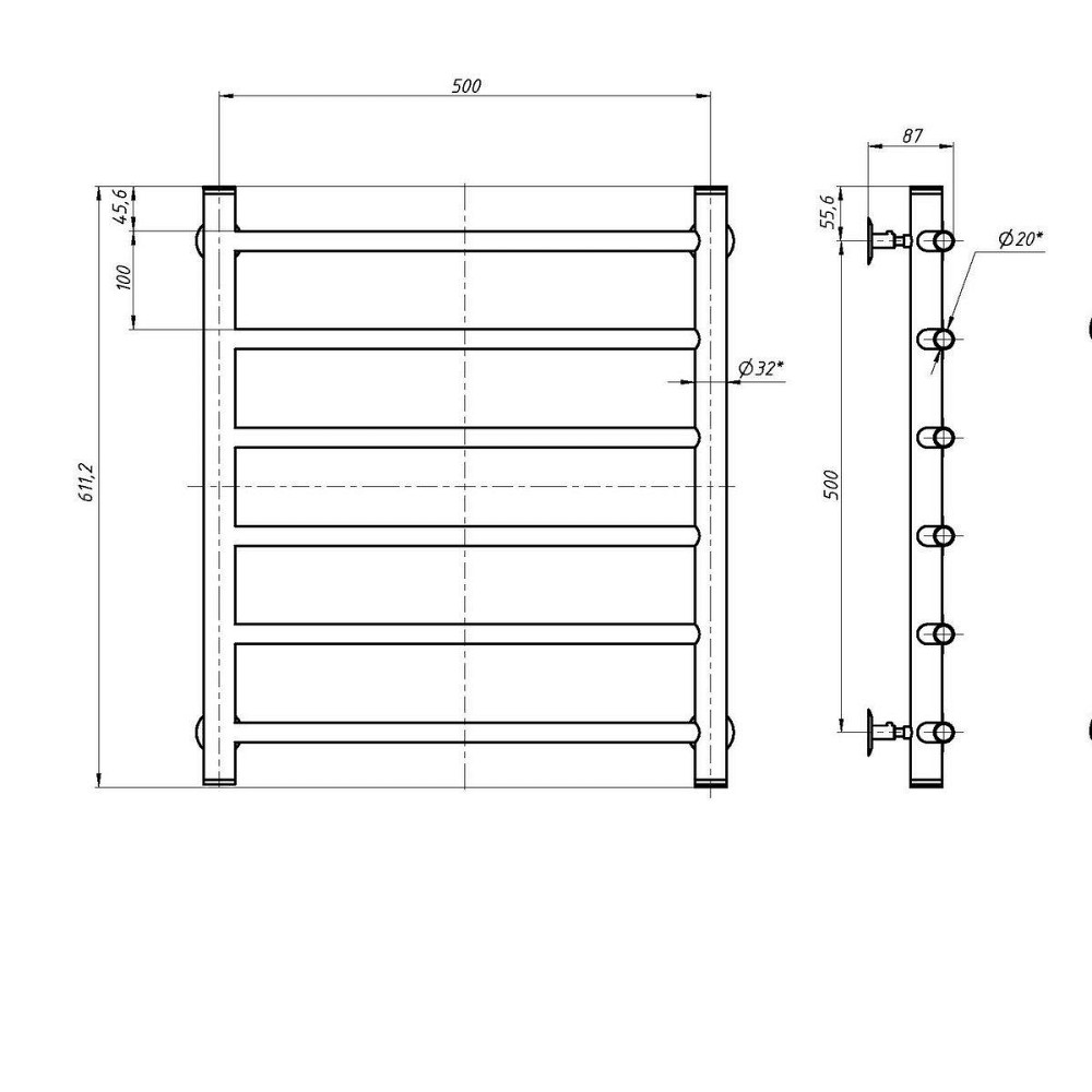Водяна рушникосушарка NAVIN Камелія 500х600 Київ - фото 5