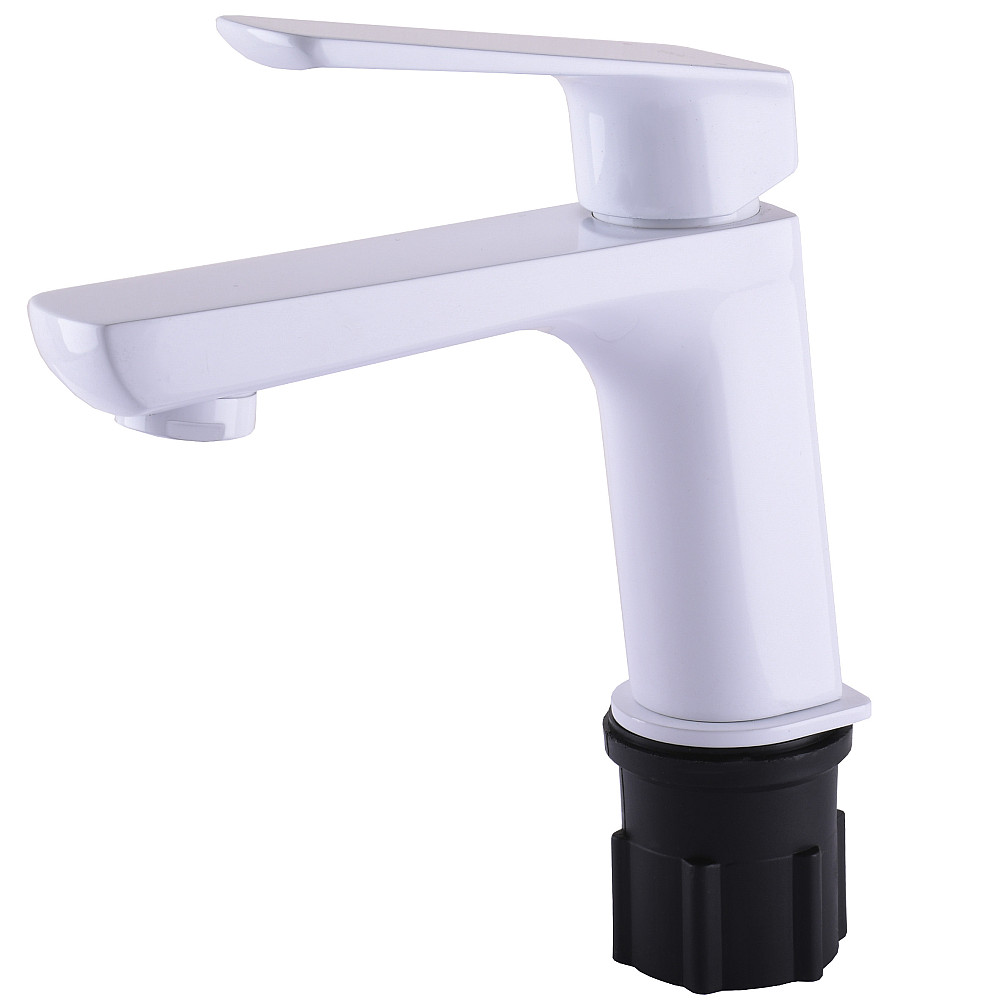 Змішувач для умивальника TOPAZ LEXI TL 21201-H57-W на гайці, Білий глянець ,шланги TAQ-M1055,D25 Луцк - изображение 2