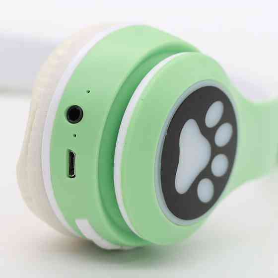 Бездротові навушники з котячими вушками, VZV-23M, Зелені / Дитячі Bluetooth навушники з мікрофоном Київ