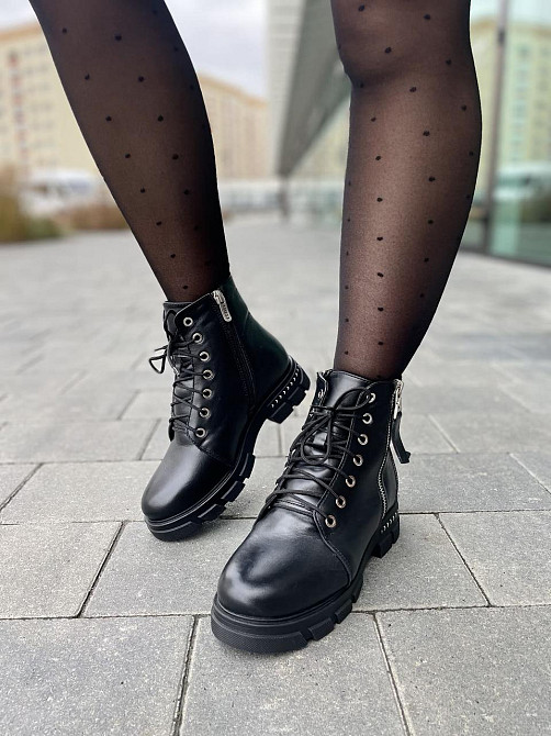 MILLI GOLD Черевики жіночі MILLI GOLD чорні натуральна шкіра зима висота 13см (2749) 37р.39р. Коломыя - изображение 8