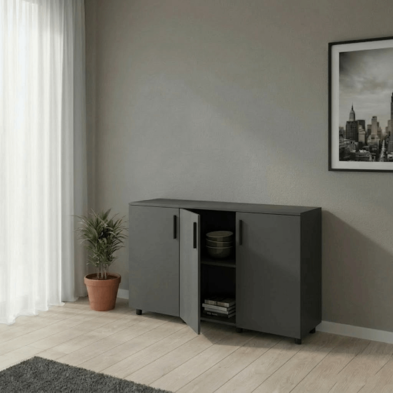 Комод Doros Торн Антрацит 3 ДСП 135х51.6х80 (DRS-012097) Дніпро