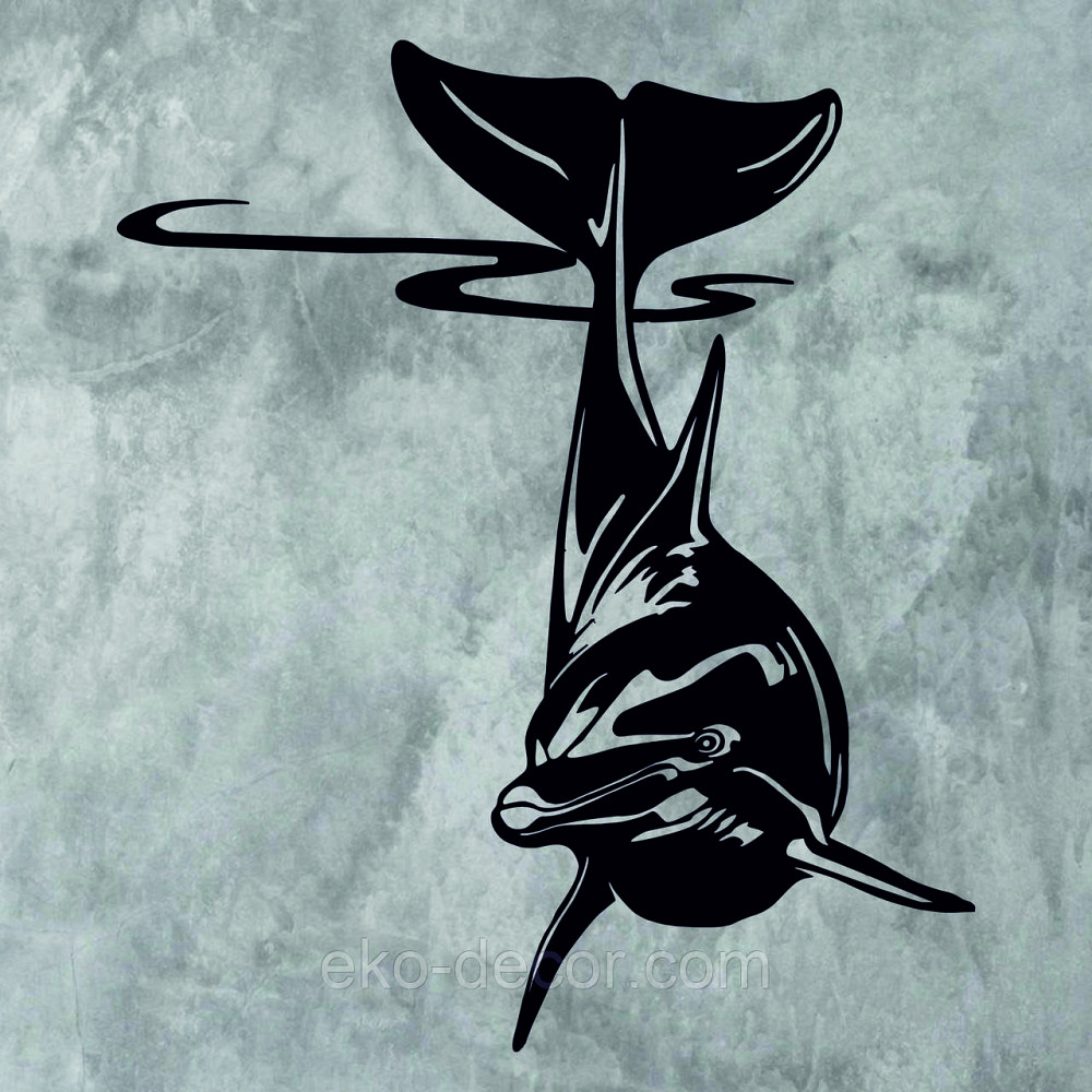Декоративное настенное Панно «Дельфин» Декор на стену 90*77 см, Черный Киев - изображение 10