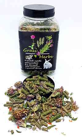 Суміш гранульованих трав та рослин "Grass & Herbs" тм Буся - 1л/500г Зміїв