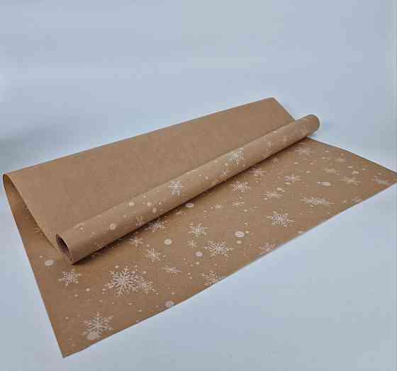 Рулон 8 м бумага подарочная с печатью (38) для цветов (h680) Н.Год №2 (1 шт) Харьков