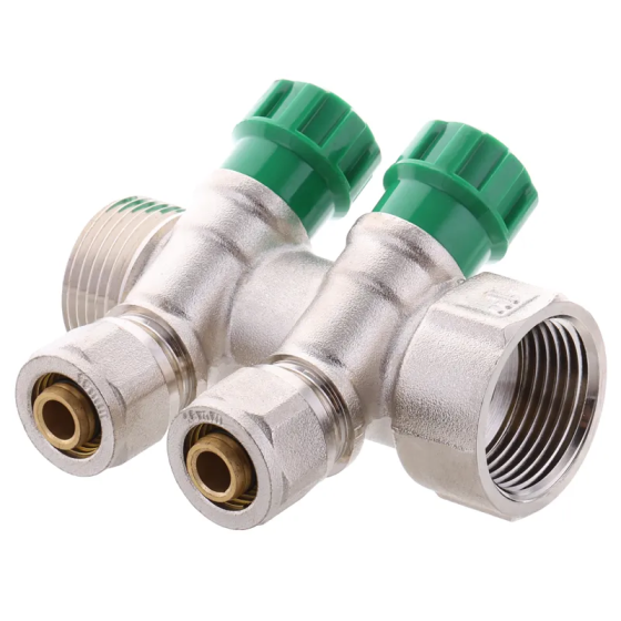 Колектор вентильний з фитингом Koer KR.1124-2 1"x2 ways (KR2832) Київ