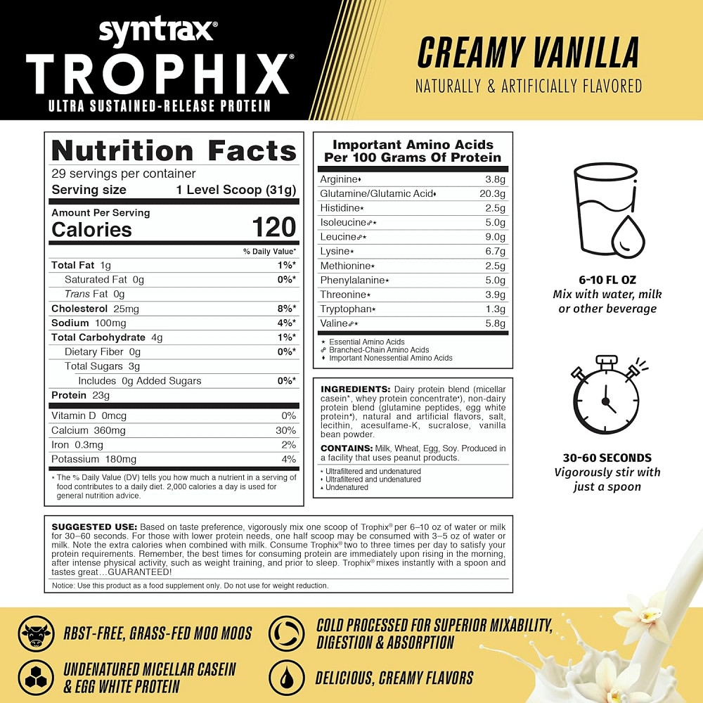 Протеин Syntrax Trophix (66 % protein ) 907g (Cream Vanilla) Луцк - изображение 2