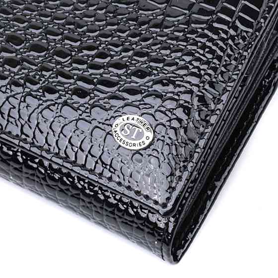 Женский кошелек из натуральной лакированной кожи ST Leather 22679 Черный Киев