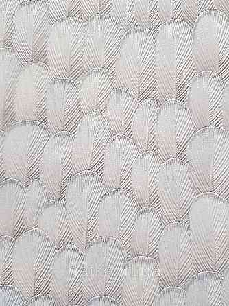 Шпалери метрові вініл на флізелін Erismann Nature soul листя маленькі луска структурні бежеві срібло 3д Київ