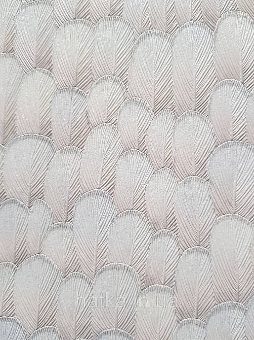 Шпалери метрові вініл на флізелін Erismann Nature soul листя маленькі луска структурні бежеві срібло 3д Київ - фото 1