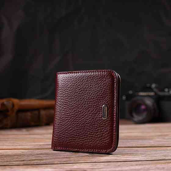 Ідеальний жіночий гаманець невеликого розміру з натуральної шкіри CANPELLINI 21802 Бордовий Київ