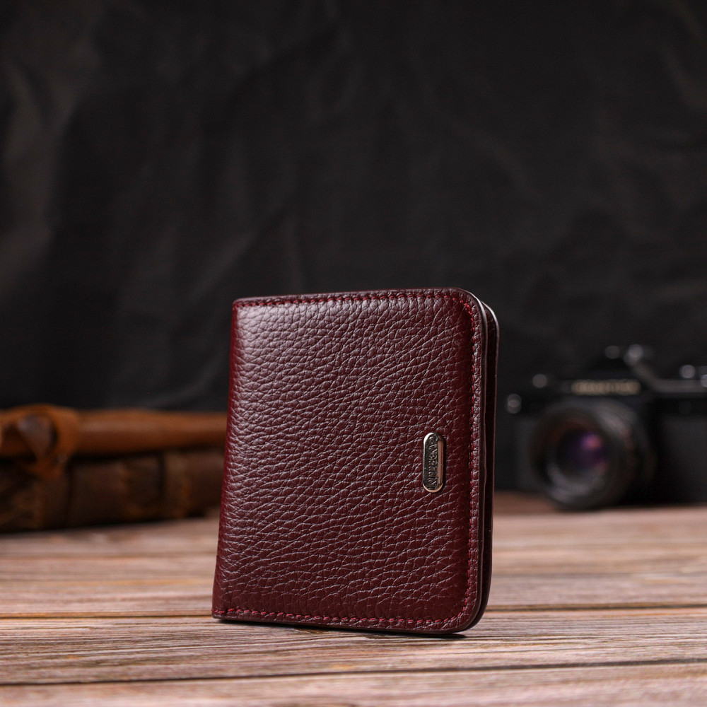 Ідеальний жіночий гаманець невеликого розміру з натуральної шкіри CANPELLINI 21802 Бордовий Київ - фото 3