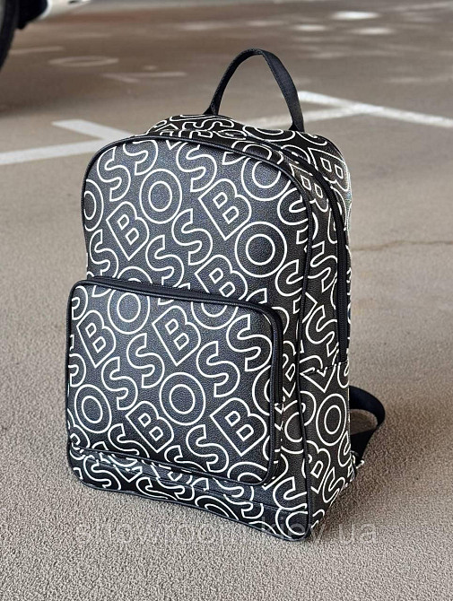 Мужской брендовый рюкзак Boss (2022) black Киев - изображение 6
