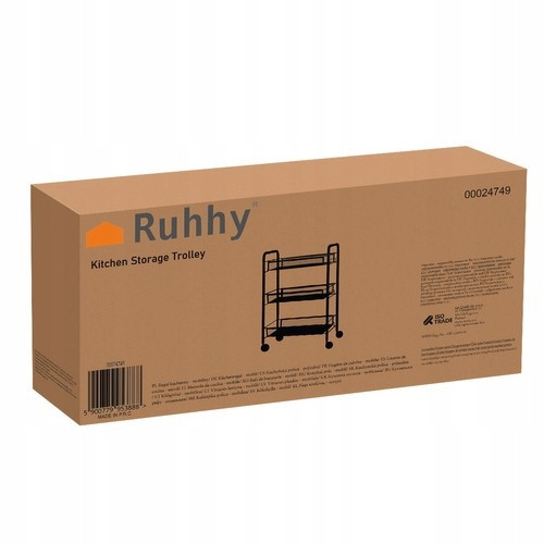 Металлический стеллаж с тремя полками на колесах для кухни и ванной Ruhhy (24749) Нововолынск - изображение 6