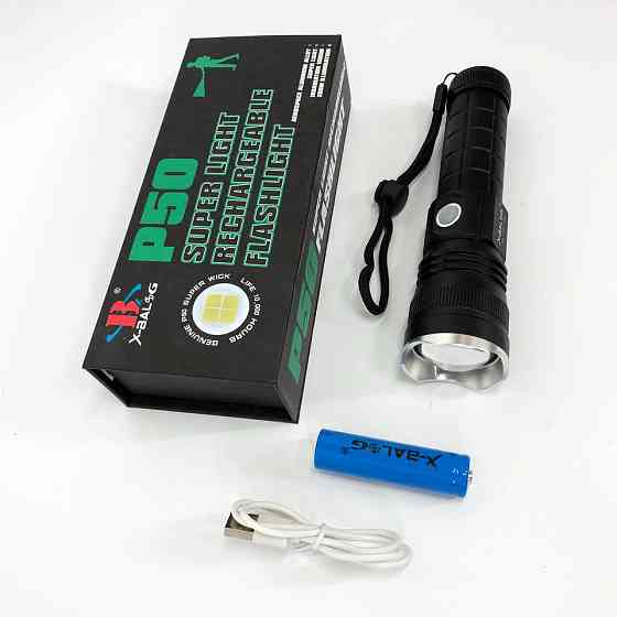 Тактический фонарь на аккумуляторе с юсб Bailong BL-P03-P50, Фонарь переносной с лед лампой LM-85 Львов