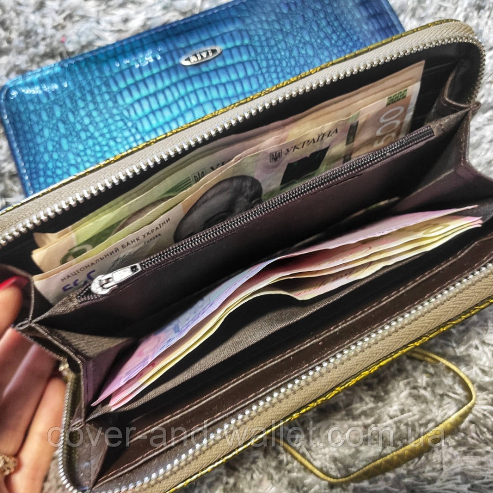 Жіночий гаманець на блискавці зеленого кольору Kivi Київ - фото 5