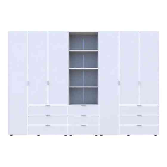 Шафа для одягу Doros Гелар Білий 3+3ДСП з пеналом 292.4х49.5х203.4 (DRS-011923) Львів