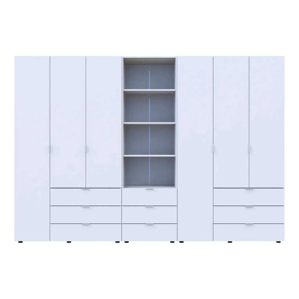 Шафа для одягу Doros Гелар Білий 3+3ДСП з пеналом 292.4х49.5х203.4 (DRS-011923) Львів - фото 6