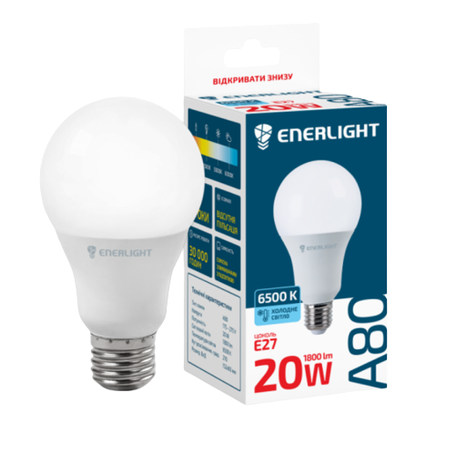 Лампа A80 20W E27 6500К 175-275V LED Enerlight Житомир - фото 1