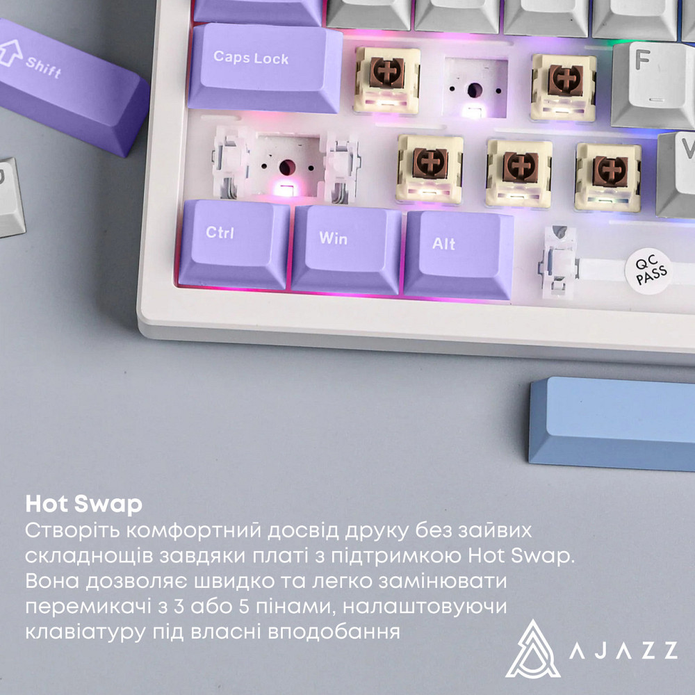 Клавіатура бездротова Ajazz AK980 V2 Maillard Switch White (AK980-V2-M-PWB) ( 21158 ) Харьков - изображение 13