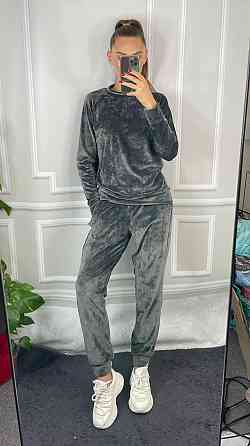 Жіночий спортивний велюровий костюм Графітовий XS Харків