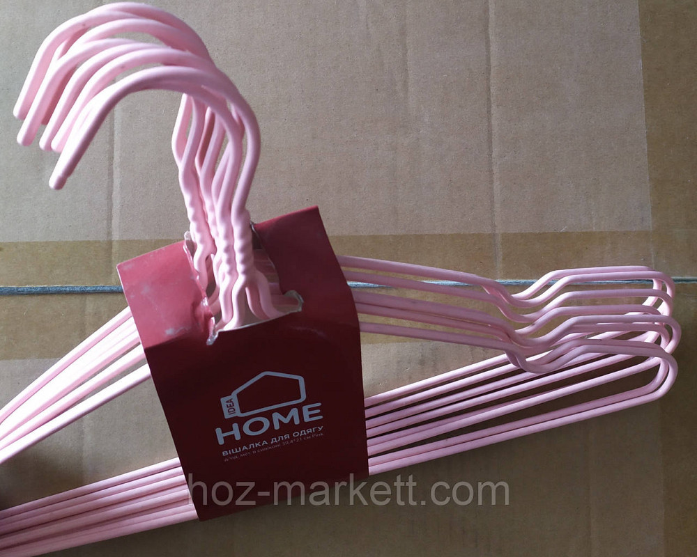 Вішалки плеча, тремпл білі металевий у силіконовому покритті з хромованим гачком 8 шт. в уп Харків - фото 7