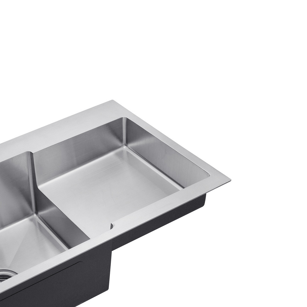 Кухонная мойка с нержавеющей стали Kroner KRP Gebürstet - 7848LHM (3/1 мм) Киев - изображение 7
