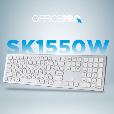 Клавіатура OfficePro SK1550 Wireless White (SK1550W) Вінниця - фото 10