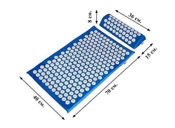Аплікатор Кузнєцова Набір серія Eko-Max Синій (Килимок + Валик + Чохол) – Масажний комплект для релаксації Івано-Франківськ