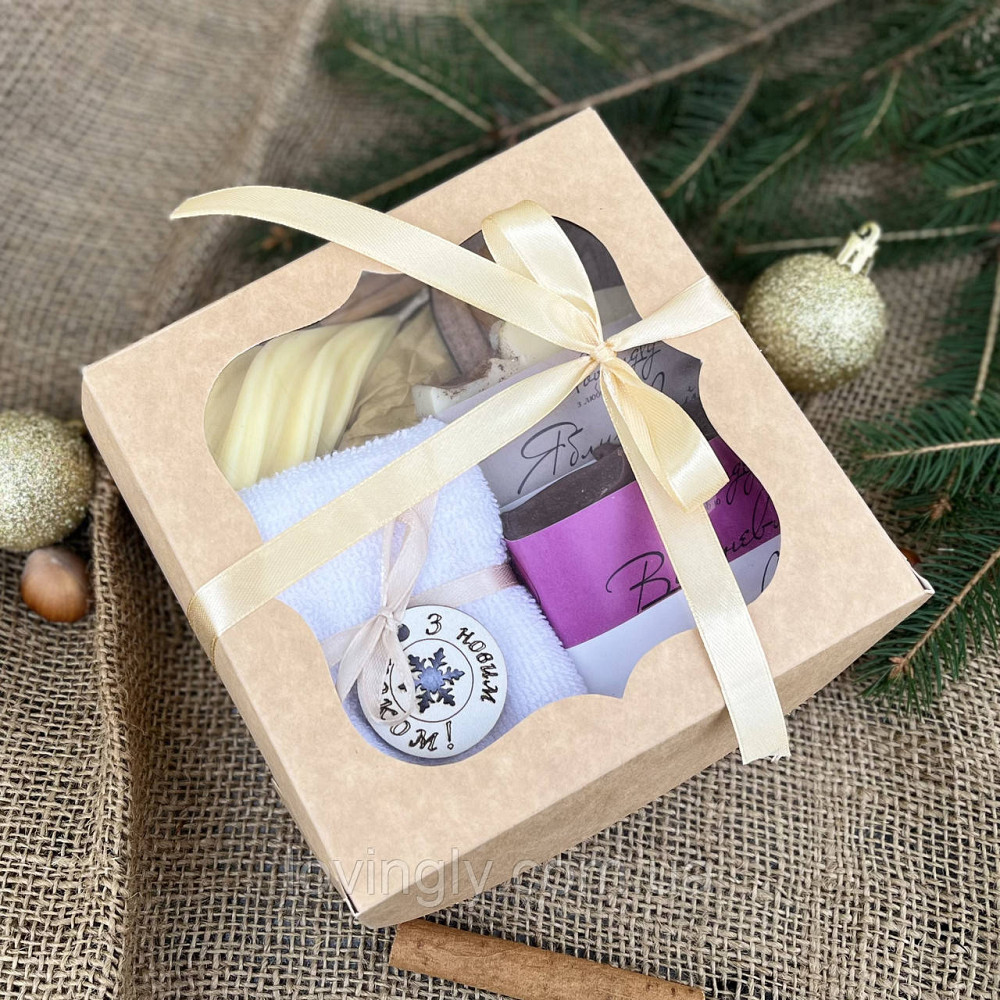 Зимний подарочный набор с натуральным мылом и свечей Ирпень - изображение 3