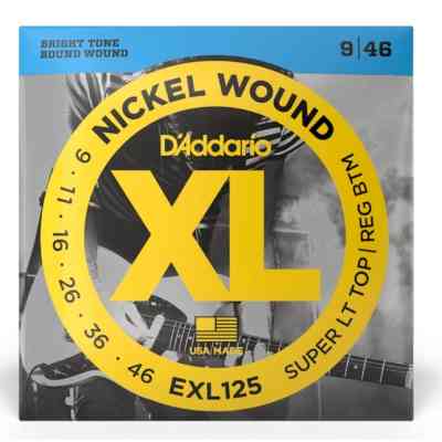 Струны для гитары D'Addario XL Nickel Wound Super Light Top / Regular Bottom (09-46) (EXL125) Винница